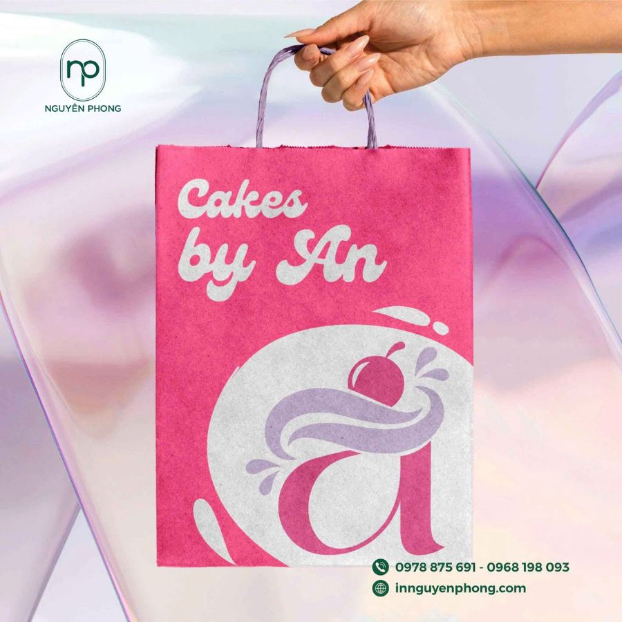 In túi giấy đựng bánh